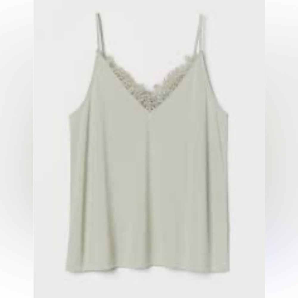 H&M LACE-TRIMMED CAMI TOP